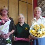 AGM Retiring officers Jo, Moira, Olive. July 2012.