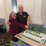 Norman Broadfield & founder Gay Hill cutting the birthday cake.</br>Talk on Himley Hall by Alan Peace 